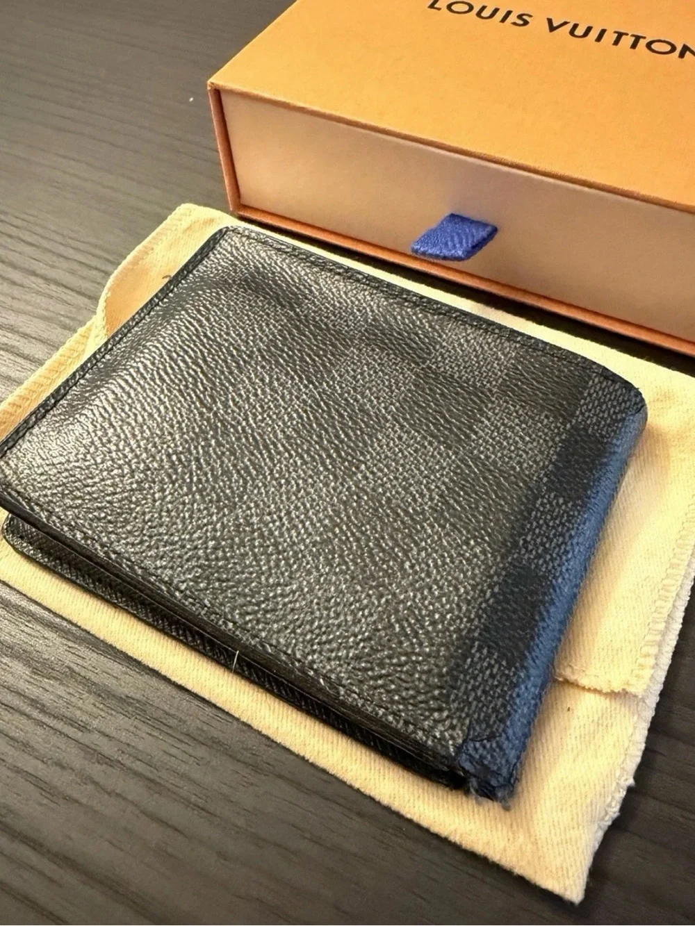 Louis Vuitton Black Damier Graphite Canvas Bi-Fold Wallet